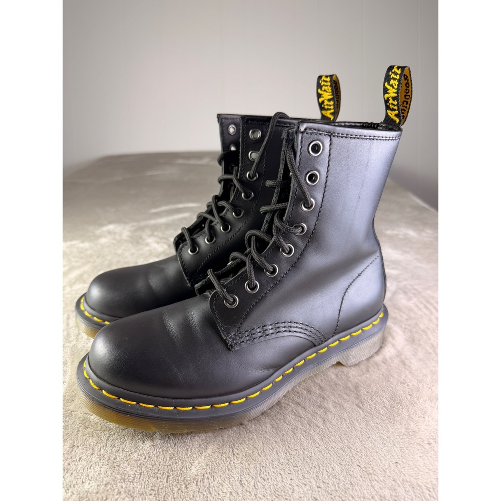 Dr. Martens Smooth Black Leather Lace Up Combat Boots Womens Size  7 11821